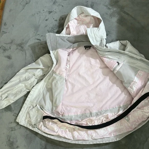 Patagonia Sidewall H2NO Full Zip Jacket Women's L Gray Pink Hooded‎ 51884 - Picture 5 of 7